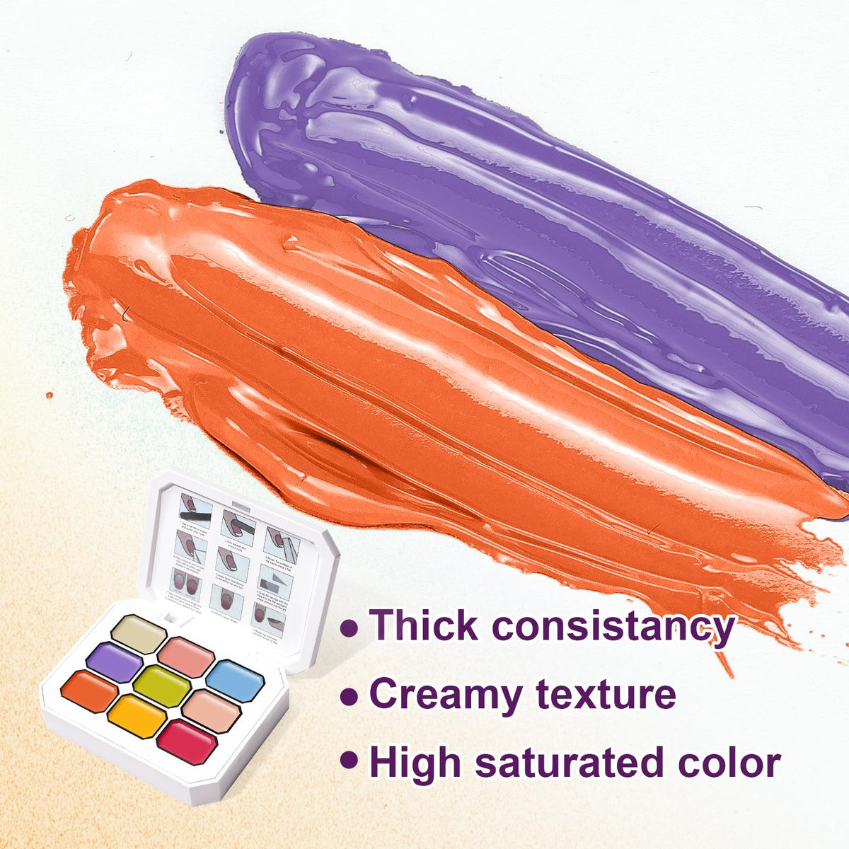 U-Shinein Gradient Painting Gel, 9 Bright Colors Ombre Gel Nail Polish Orange Yellow Blue for Pigment Pat Aura Nails French Manicure Soak Off UV Long-lasting Home Salon DIY Nail Art Joy Tints