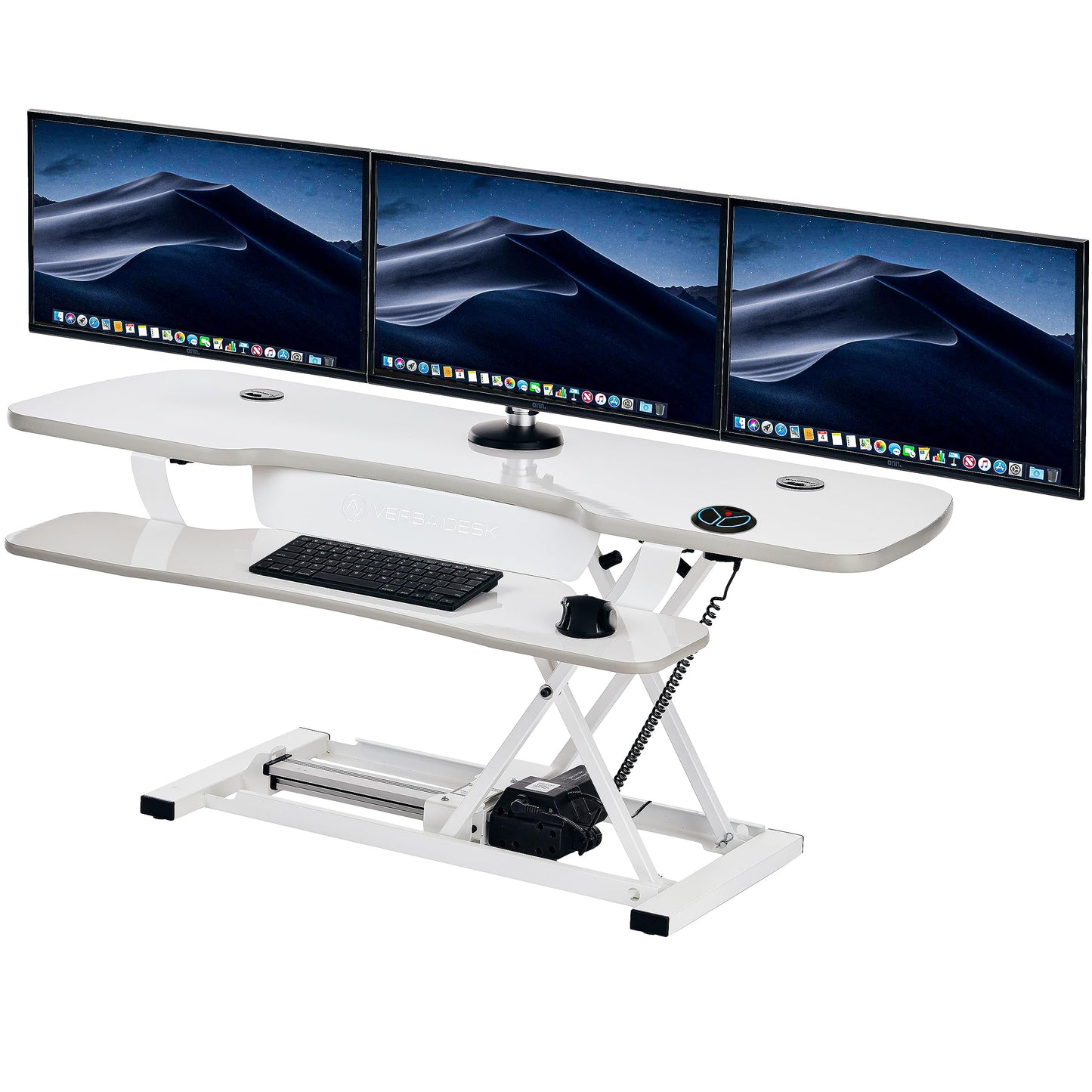 VERSADESK® PowerPro™ 48 Inch Extra Wide Standing Desk Converter, PowerPro™ Electric Height Adjustable Sit to Stand Desk Riser with Keyboard Tray, Build-in USB Charging Outlet, Hold 80 lbs, (48",