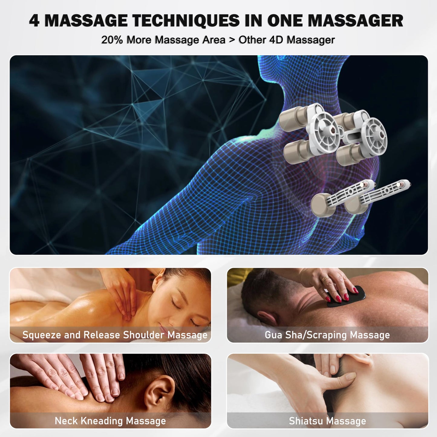 SpiriTouch Pro Shiatsu Neck Massager with Heat,4D Heated Neck and Shoulder Massager,Neck Massager for Pain Relief Deep Tissue,Shoulder Massager with Heat, Kneading Massager Machine for Pain Relief