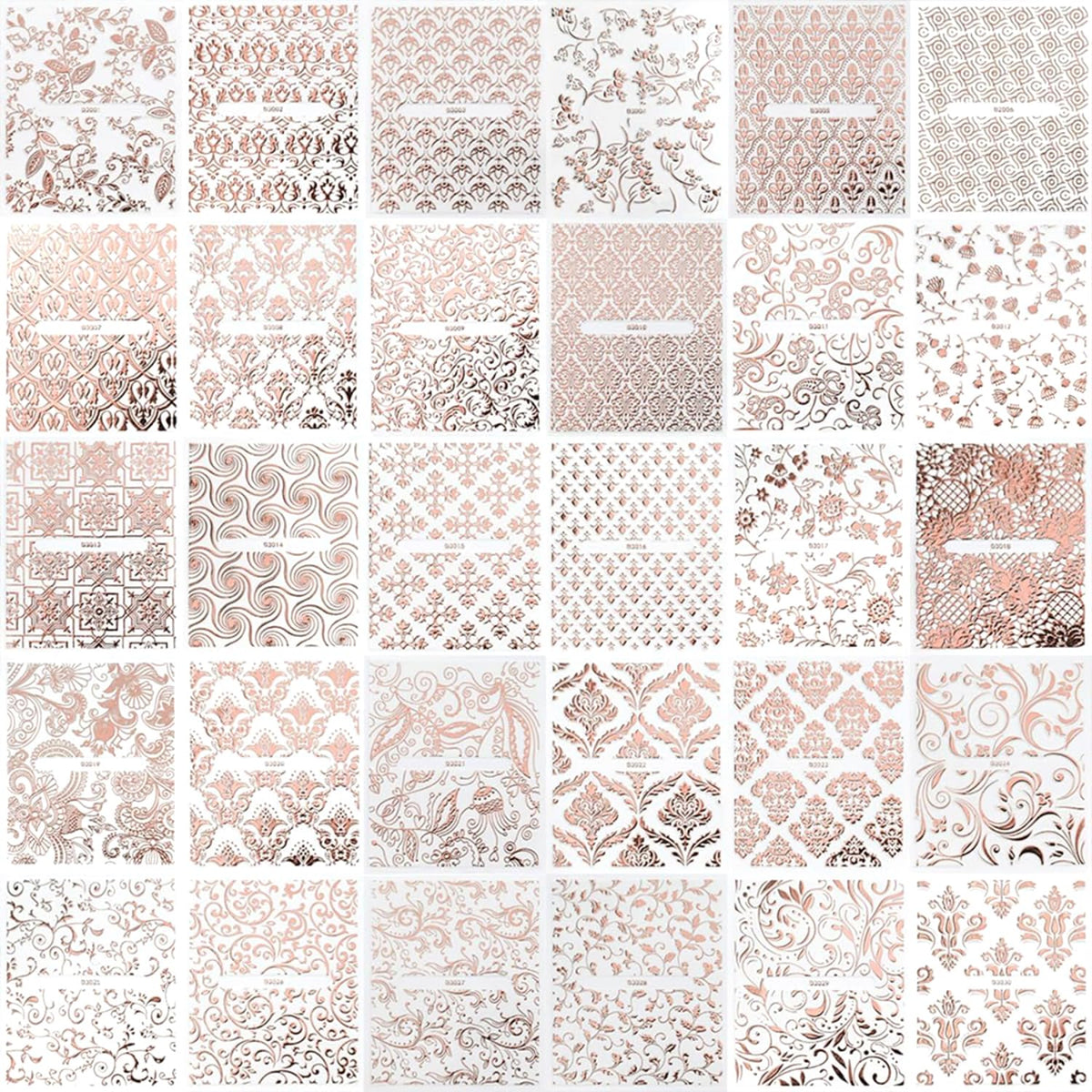 30 Sheets Rose Gold Nail Art Stickers Hollow Retro Floral Vine Design Self Adhesive Nail stickers Gold Line Nail Art Decals for Acrylic Nail decals Women and Girls Nail Supplies Decoration Accessories