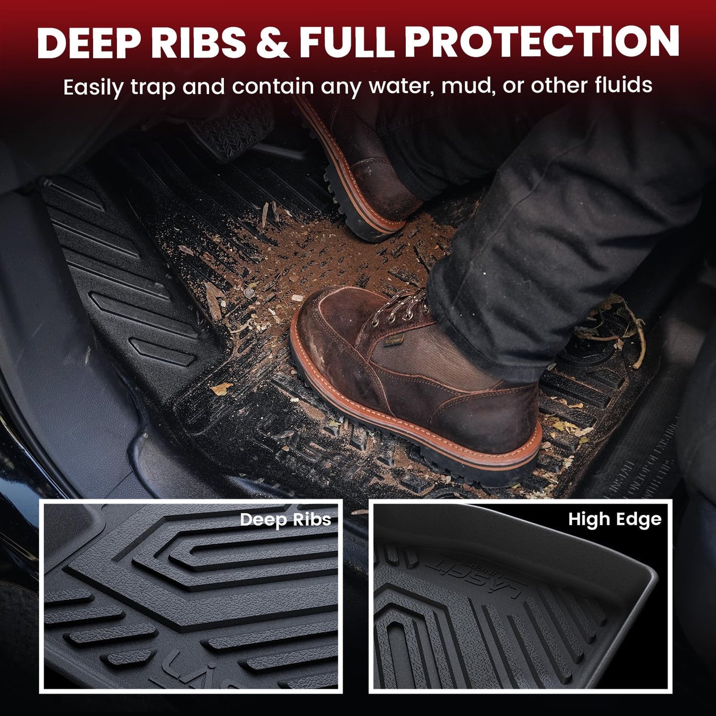 LASFIT Floor Mats Fits for Subaru Crosstrek 2023-2018 & Impreza 2023-2017, All Weather TPE Custom Fit Easy Clean Durable Car Accessories for Crosstrek & Impreza Base/Limited/Premium/Sport Floor Liners