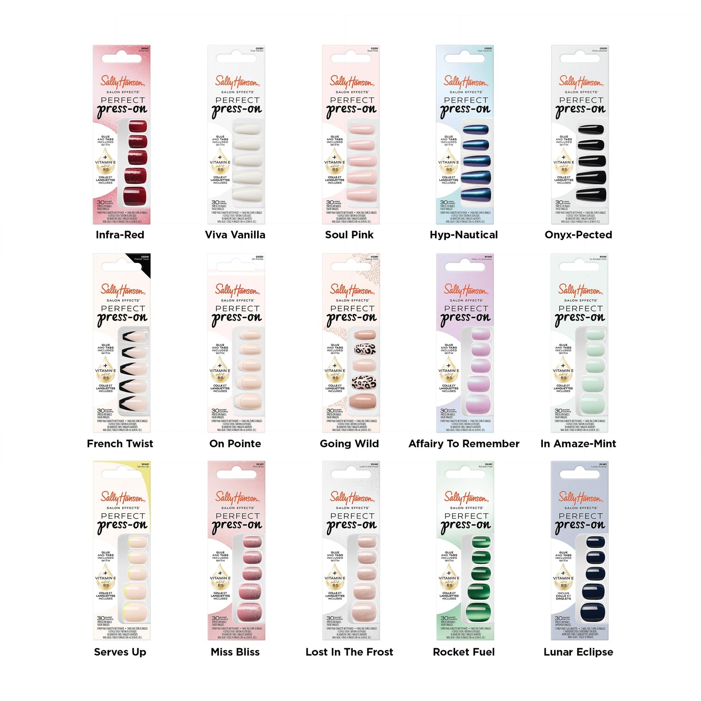 Sally Hansen Salon Effects Perfect Press-On Nails | Sq-oval Shape | Easy to Apply, Non-Damaging| 30 Nails, Nail Glue, Adhesive Tabs, File | In Amaze-Mint