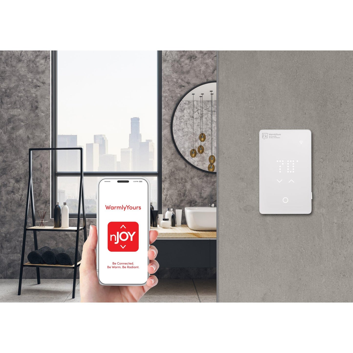 WarmlyYours nJoy WiFi LED Touch Programmable Thermostat - Heated Floor Thermostat with Advanced WiFi Control