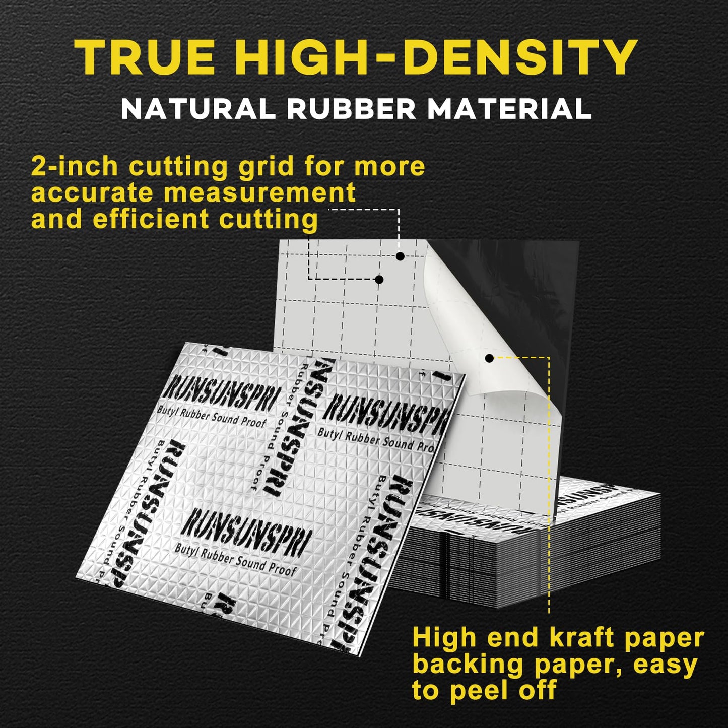 Sound Deading Material for Cars, 80mil (2mm) 36 sqft (3.4 sqm) Car Sound Deadening Mat, Butyl Automotive Sound Deadener, Noise Insulation and Vibration Dampening Material (33 pcs)