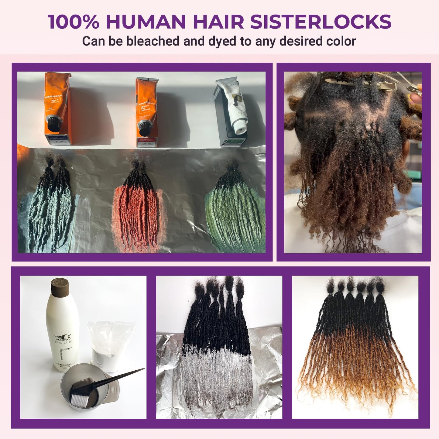8-12 Inch Sister locks Human Hair Handmade Interlock Locs Curly Tips Sister Loc Real Human Hair Microlocs Extensions Permanent Dreadlock Extensions Natural Soft Looking (0.1cm,10 Inch-10 Strands)