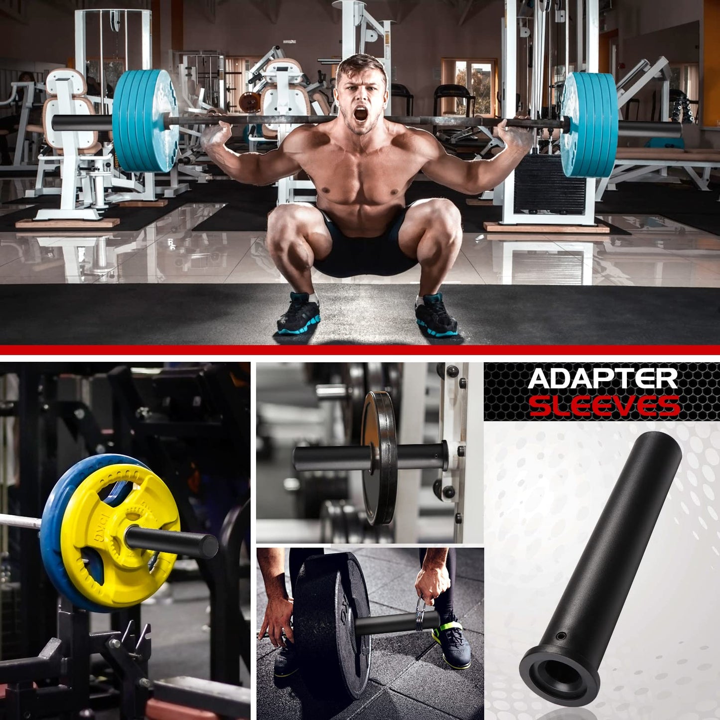 LIIIIIIKES Olympic Adapter Sleeve - Converts 1" Standard Weight Plate Posts to 2"" Olympic Weight Plate Posts (Pair) (11 inch)"