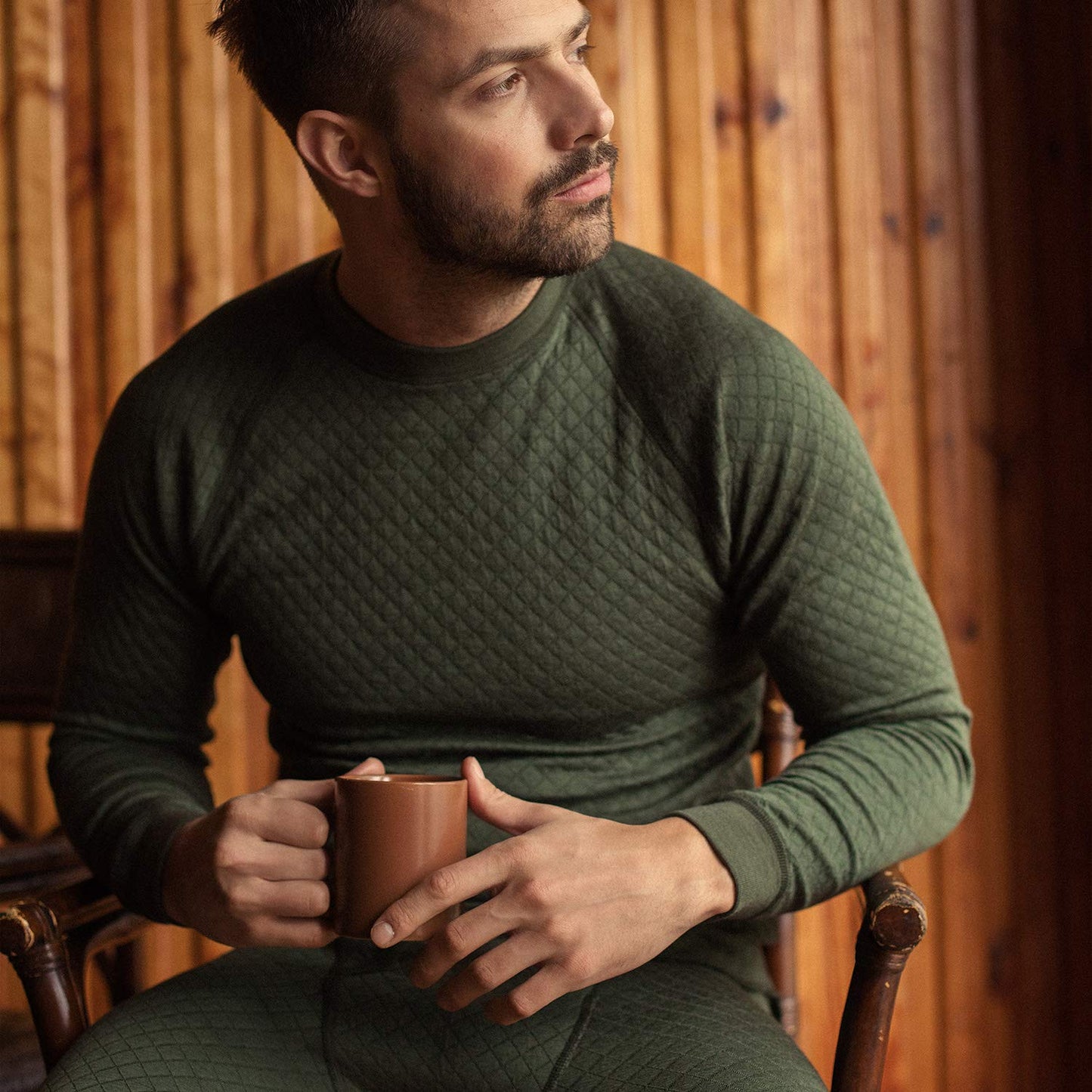 Thermowave 3in1 Merino Wool Base Layer Mens - Thermal Shirts for Men - Merino Wool Underwear Mens Long Sleeve 330 GSM Quick Dry Extra Warm, Anthracite
