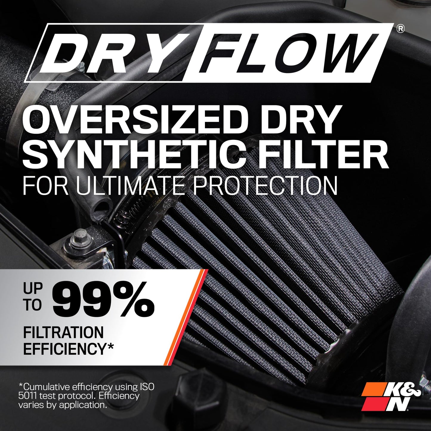 K&N Cold Air Intake System: Dry-Flow Air Filter, Increase Performance & Towing: Compatible with 2011-2025 Dodge/Jeep Durango, Grand Cherokee, 30-1563