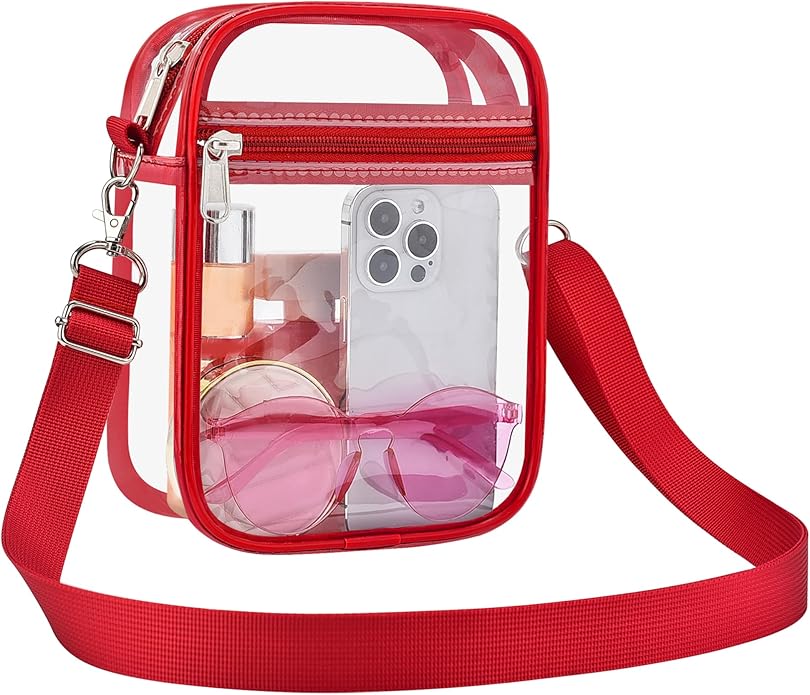 USPECLARE Clear Purse Stadium Transparent Messenger Bag Stadium Approved for Men and Women Clear CrossBody Bag