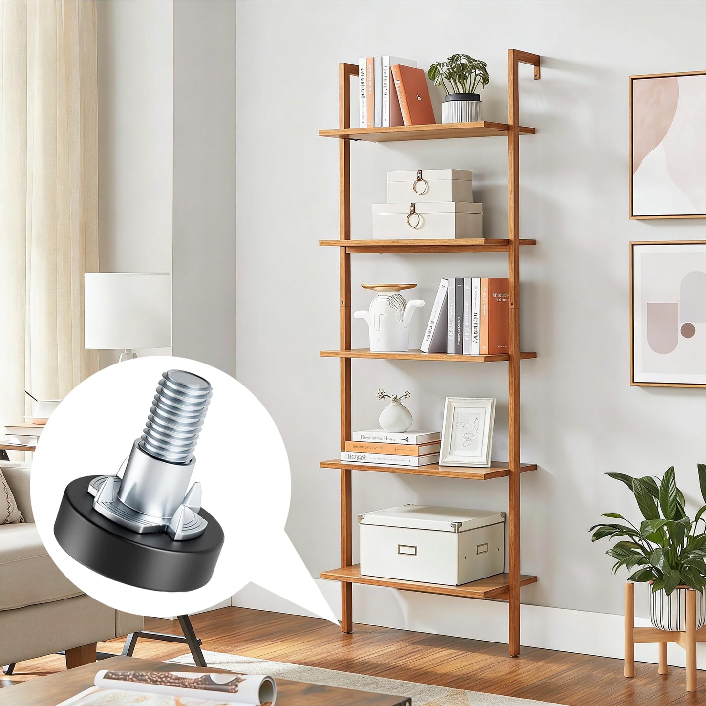 8 Pack 1/4" Wire Shelving Rack Thread Leveling Feet Bolt Adjustable Furniture Levelers Screw-in Furniture Feet Adjusters for Garden Chairs Tables Cabinets Bar Stool Stool Cupboard Couch Desk Sofa"