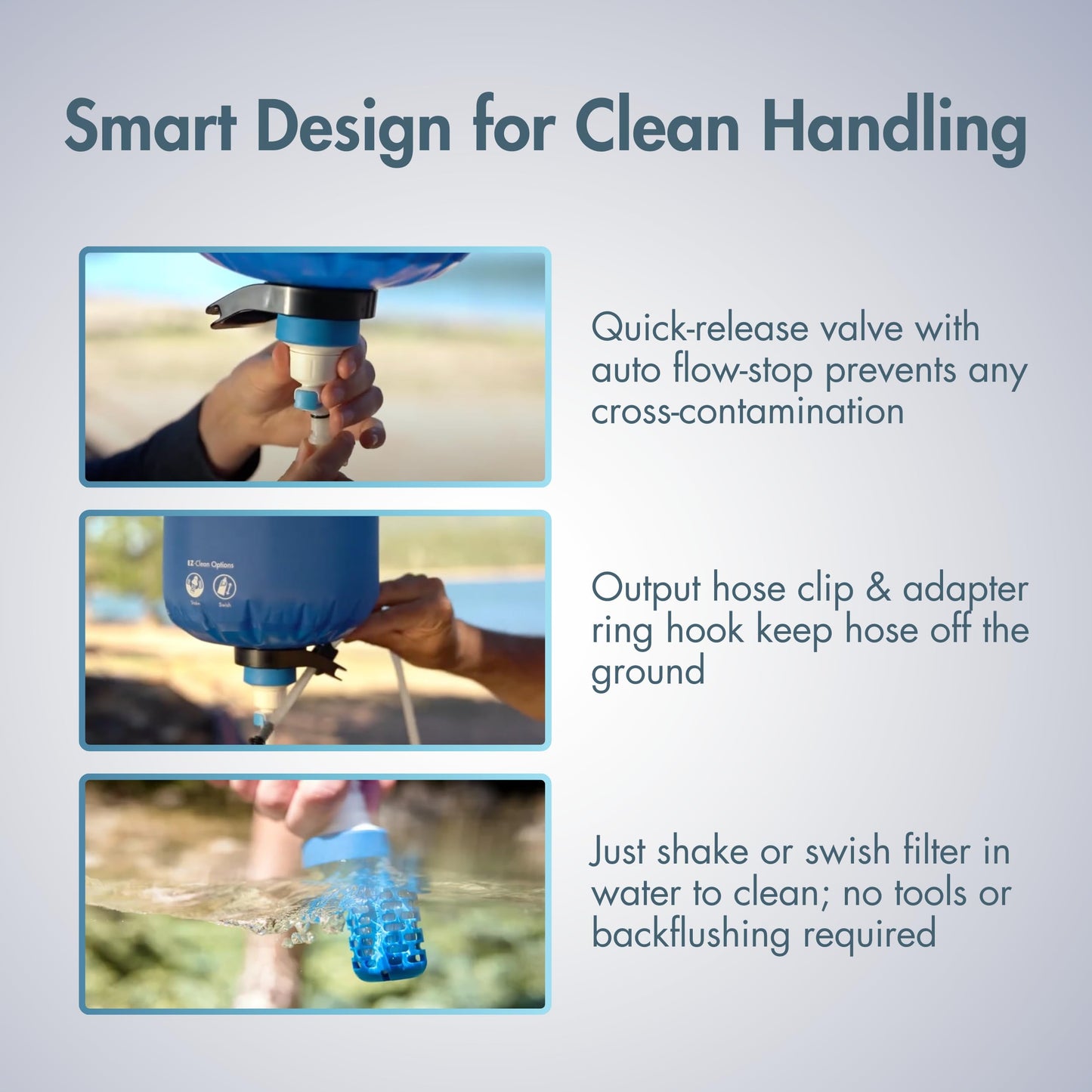 Katadyn Gravity BeFree 6L Water Microfilter, Camping, Backpacking, Emergency Preparedness, Blue