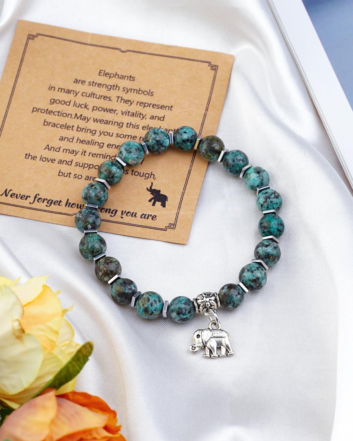 ZLLOO Natural Stone Healing Bracelet Gifts for Women, Encouragement Blessing Bracelets for Women, Anxiety Relief Items Inspirational for Women