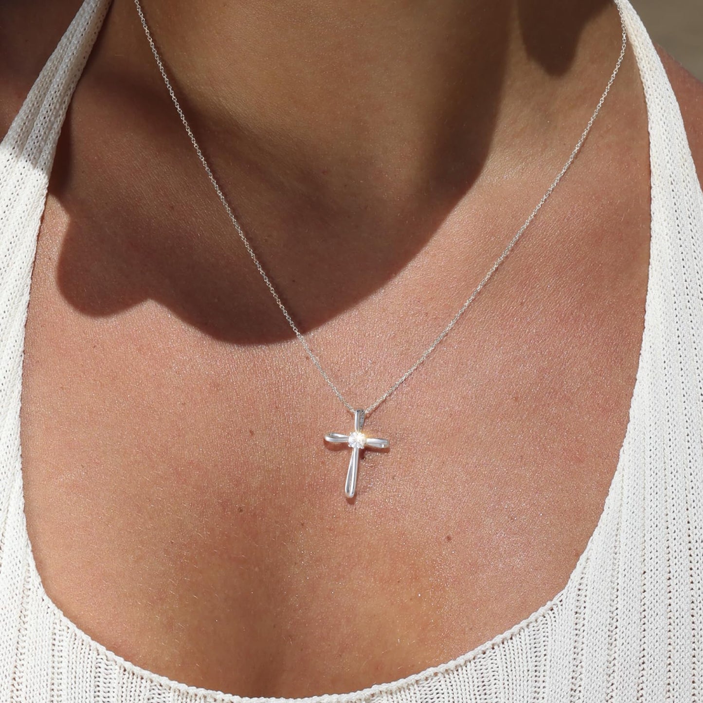 KRKC&CO Moissanite Bolo Tennis Bracelets and Moissanite Cross Necklace for Women: D Color VVS1, Adjustable Length S925 Sterling Silver, Gifts for Her, Luxury Box
