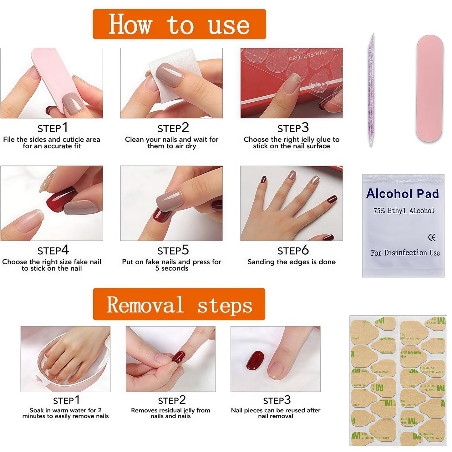 24Pcs Fall Thanksgiving Press on Nails Short Square Fake Nails with Orange Glitter Autumn Maple Leaves Acrylic Nails Press on Reusable Pumpkin False Nails for Women Girls Nail Decoration