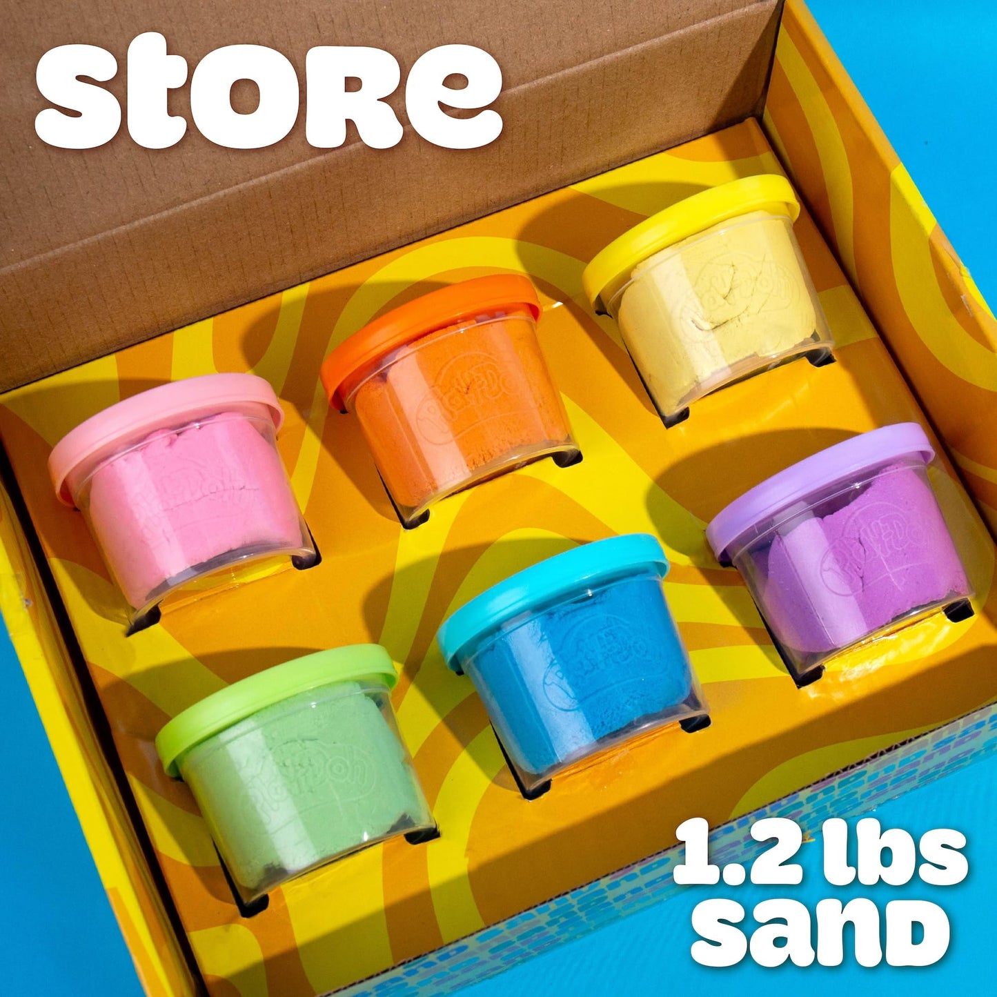 Play-Doh Sand Scented Variety Pack, 6 Colors of Play Sand, Resealable Cans, Sensory Bin Filler, Travel Toys, Fun Goodie Bag Stuffers, Toddler Party Favors, Gifts for Kids