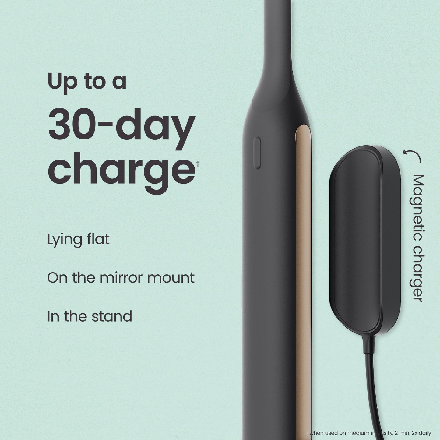 Quip Ultra Next Generation Smart Toothbrush - Timed Electric Toothbrush with Case - Replaceable Brush Head, Soft Bristles, Silicone Handle, 30-Day Battery Life - Travel Toothbrush - Eclipse