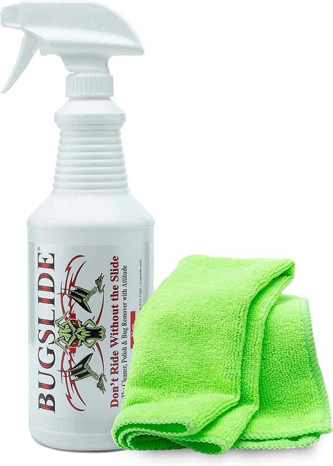 BugSlide 32 Oz Car Detailing Kit with Microfiber Towel â Exterior or Interior Car Cleaner and Waterless Detailer Spray â Clean, Polish, Shine, and Degrease, Never Wax Again â Easy to Use