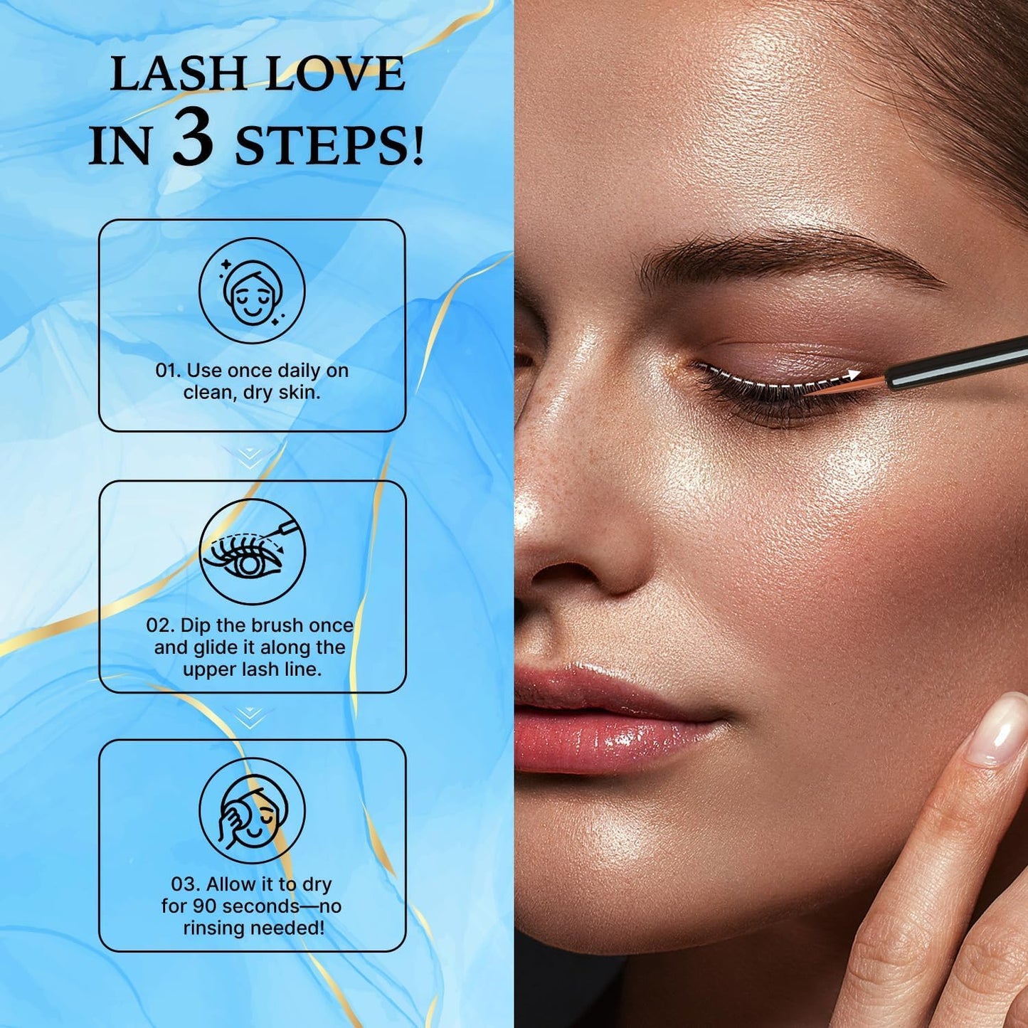 VieBeauti Lash Serum for Eyelash Growth: 5mL Eyelash Growth Serum with Advanced Formula to Boost Longer Fuller and Thicker Looking Lashes - Vegan & Cruelty-Free for Sensitive Eyes 5-Month Supply