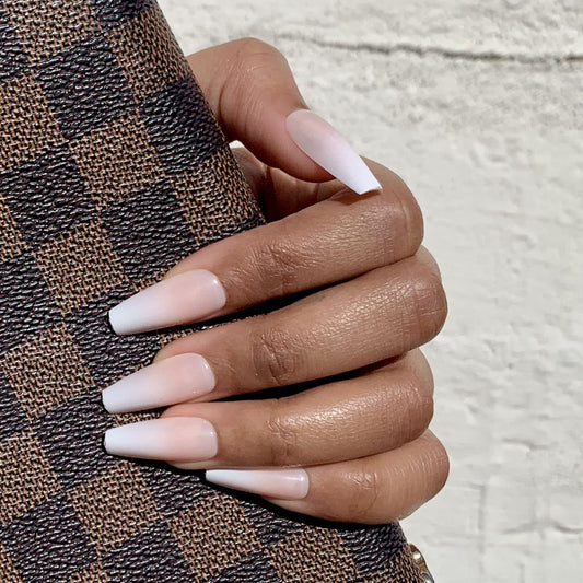 The Nailest - Instant Luxury Acrylic Press-on Nails - Medium Coffin- Baby Boomer