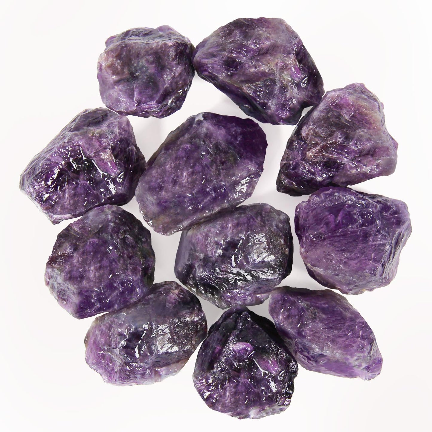 1.1lb Bulk Raw Deep Amethyst Stone Rough Crystal-Natural Raw Stones Crystal for Tumbling, Cabbing, Fountain Rocks, Decoration, Polishing, Wire Wrapping, Wicca & Reiki Crystals Healing