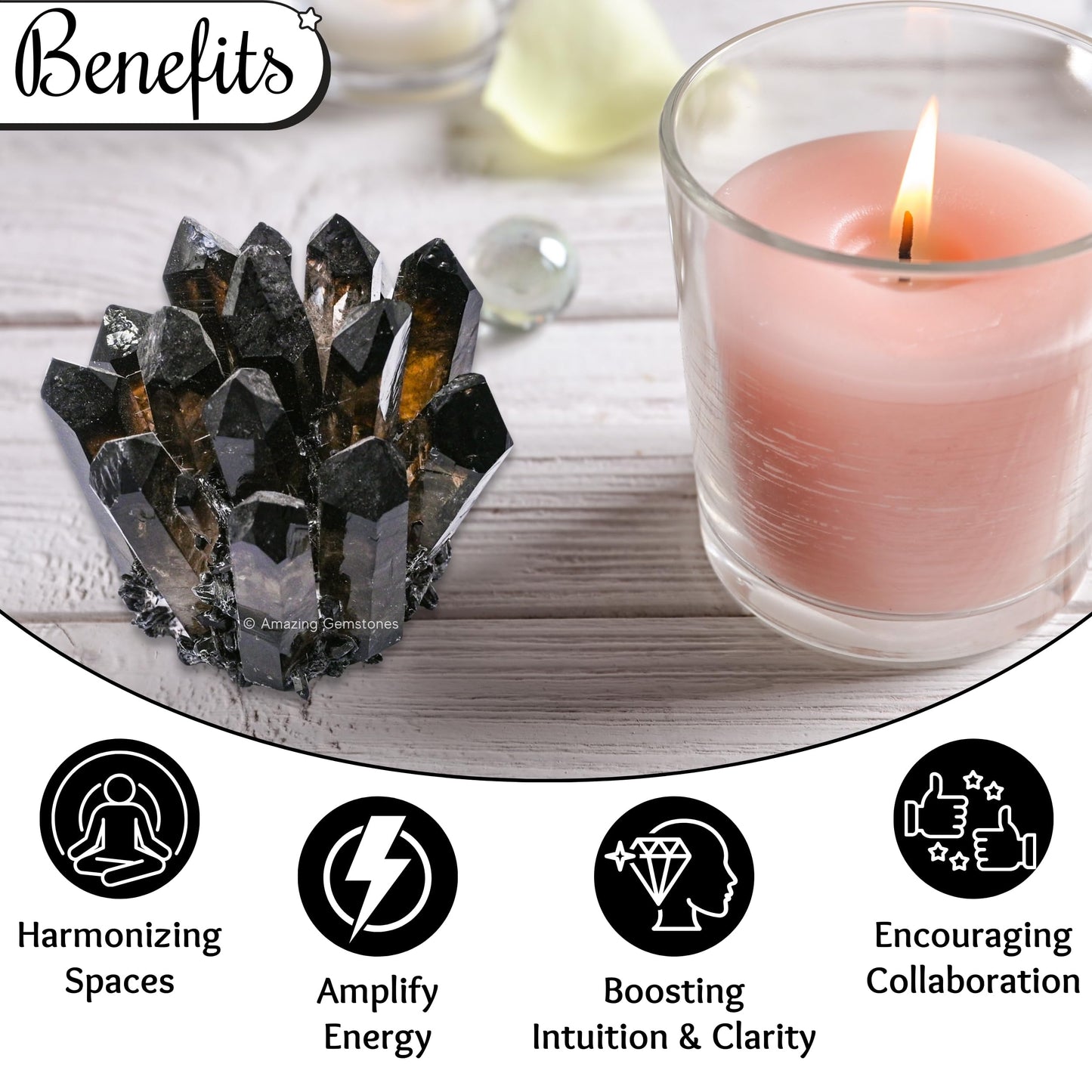 Amazing Gemstone Large Smoky Quartz Crystal Cluster Points for Meditation, Home Decor and Gift - Natural Quartz Crystals and Healing Stones for Enhance Energy with Large Crystals Points