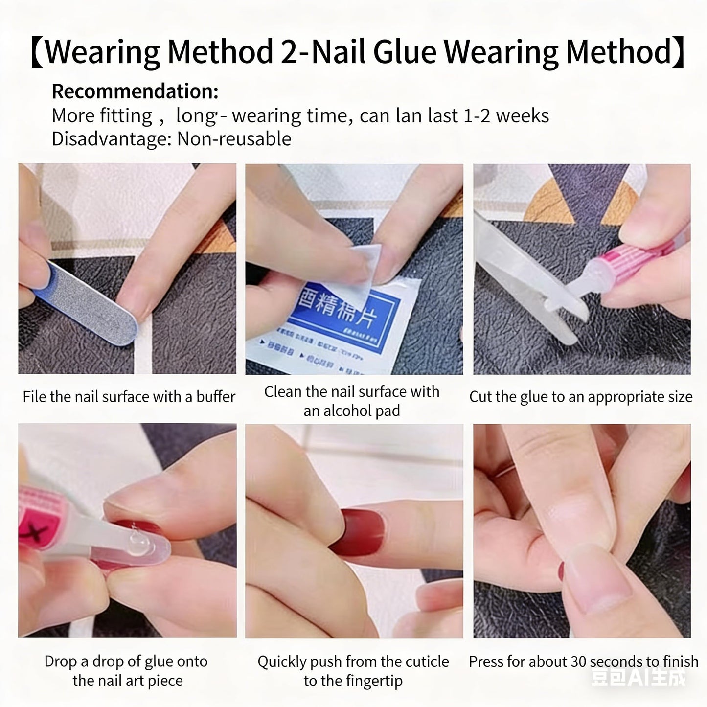 Spring Garden Fake Nails | Sweet & Elegant Press on Nails with 3D Flowers, Pearls & Glitter | French Manicure in Pastel Colors for Women & Girls (M)