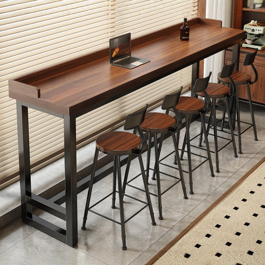 ORNDYDM 41 Inch Narrow Bar Table with Solid Wood Top - Tall Counter Height Dining Bar Table on Metal Frame, Saving Pub Table for Kitchen,Living Room,Behind Couch or Coffee Shop(Chair Not Included)