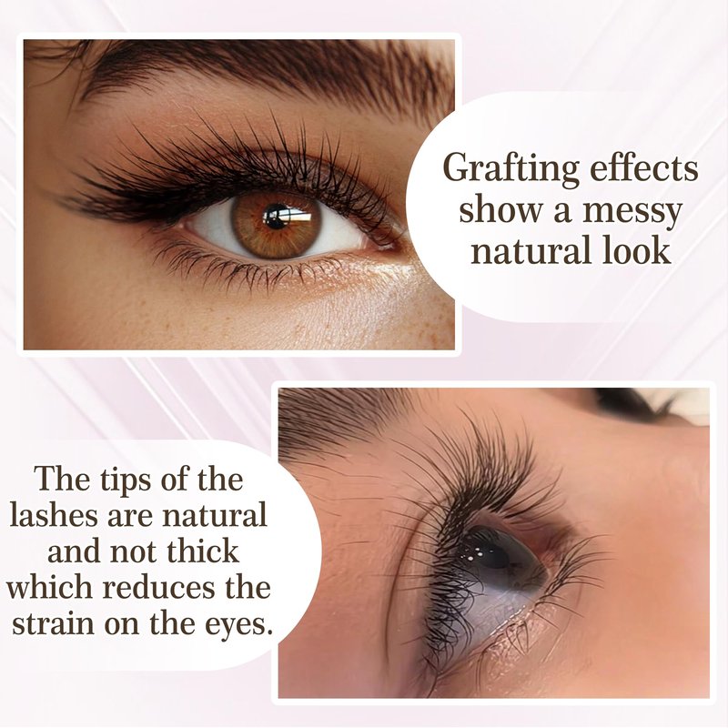 CoMango Fox EyeLashes Extension 2D Fans Flying YY Lashes Y Shaped Wispy Lashes Foy YY Lashes Mink Premade Lash Fans C/D Curly Natural Fluffy Handmade Individual Eyelash Fans(Black,2D-D-mix8-13mm)