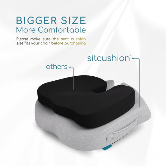 Extra Large Office Chair Cushion for Sciatica Pain Relief, Memory Foam Seat Cushion for Car Seat Pad, Orthopedic Pillow. Computer Chair Cushion for Tailbone Pain Relief All Day Comfort(Gray)