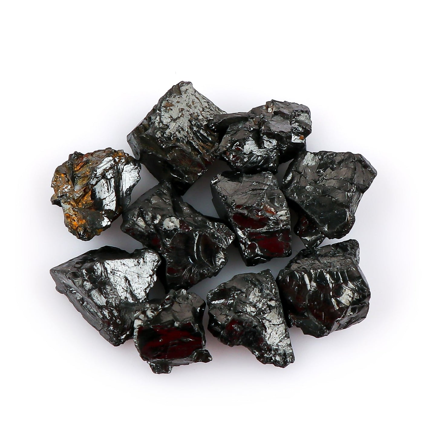 CRYSTALINES 10pcs Wholesale Natural Raw Karelia Shungite Gemstone, Untreated Rough Stone, Bulk Loose Supplies, DIY Jewelry Making, Chakra Healing Crystals, Birthstone, Gem Collection, AAA Grade