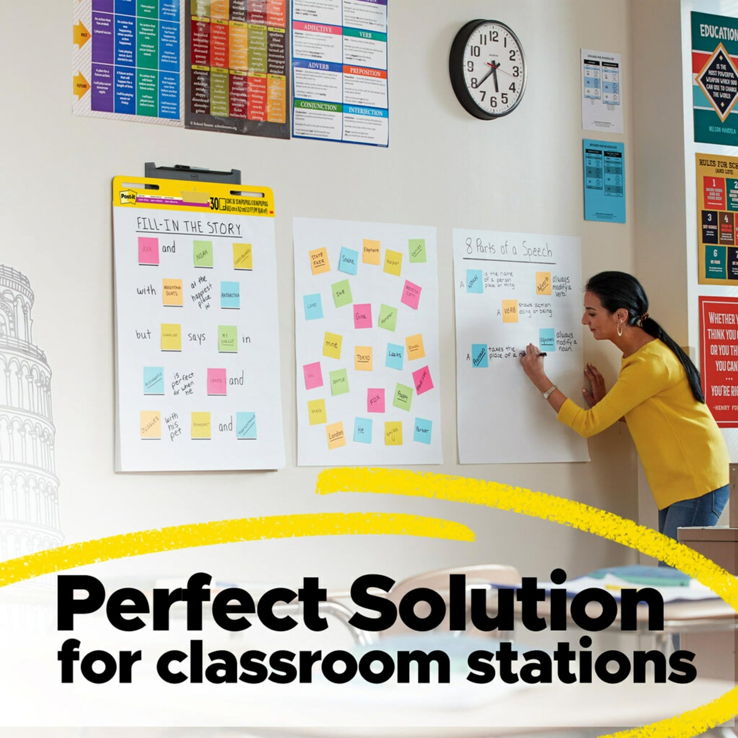 Post-it Super Sticky Easel Pad, 25 x 30 Inches, 30 Sheets Per Pad, 4 Pads, Large, White Grid, Premium Self Stick Flip Chart Paper, Super Sticking Power