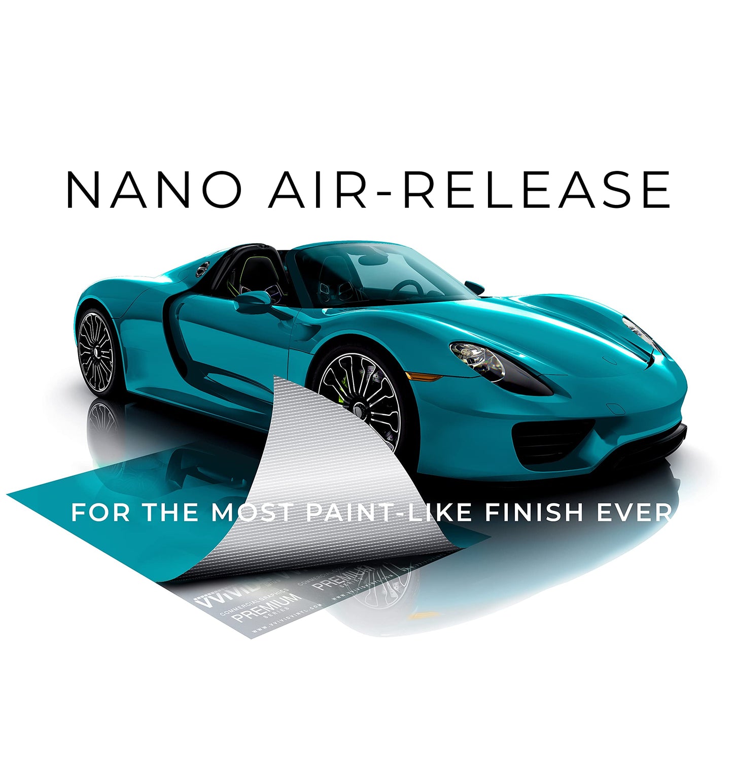 VViViD+ Ultra Gloss Miami Blue Vinyl Car Wrap (25ft x 5ft)