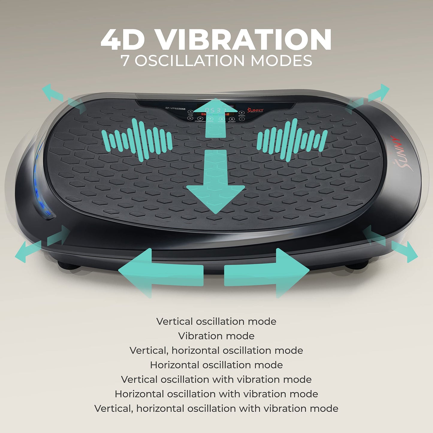 Sunny Health & Fitness 4D Vibration Plate Exercise Machine with Remote, Fitboard Vibration Plate Premium Total Body Shaker Platform for Toning, Sculpting & Recovery – SF-VP822058