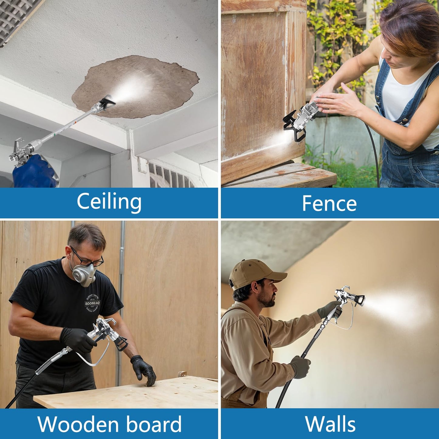 Stand Airless Paint Sprayer, 7/8HP 650W High Efficiency Airless Sprayer, 0.24GPM 2900PSI Electric Paint Machine with Extension Rod and Cleaning Kits for Interior Exterior Furniture Fence Home