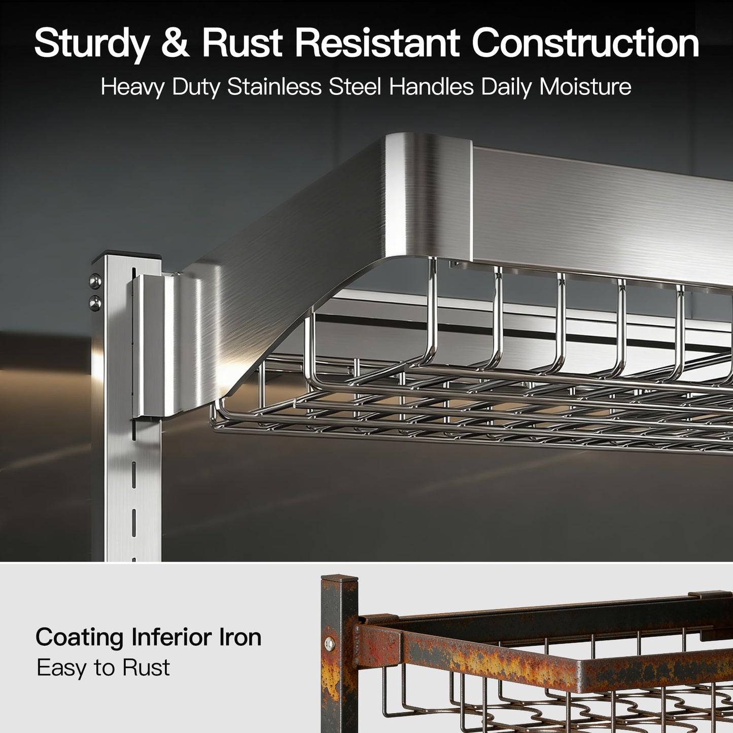 3 Tier Extra Large Stainless Steel Expandable Over The Sink Dish Drainer Drying Rack, Rust Proof Metal, Space Saving, Modern Silver Big Capacity Extendable Plate Strainers Above Kitchen Counter