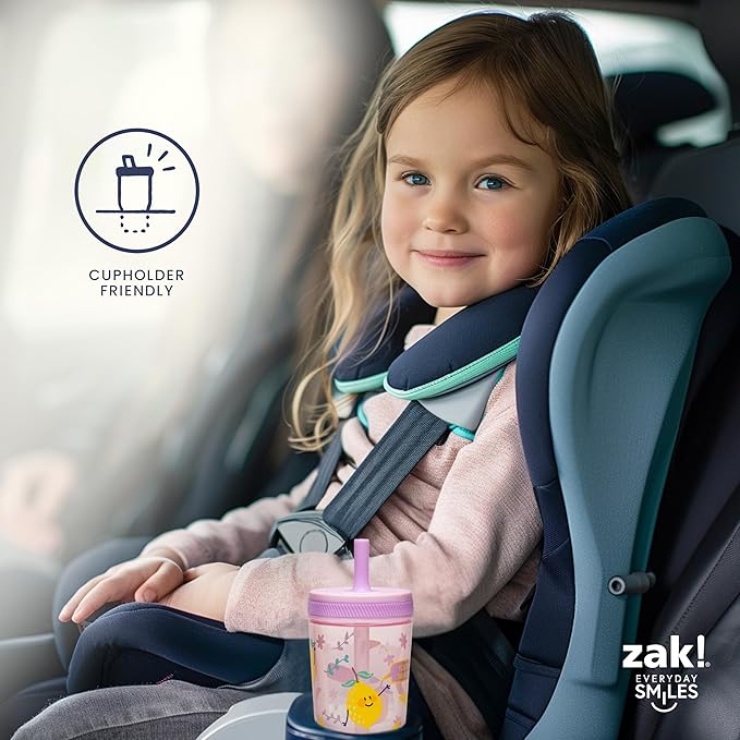 Zak Designs 15oz Cocomelon Kelso Tumbler Set, Leak-Proof Screw-On Lid with Straw Made of Durable Plastic and Silicone, Perfect Bundle for Kids