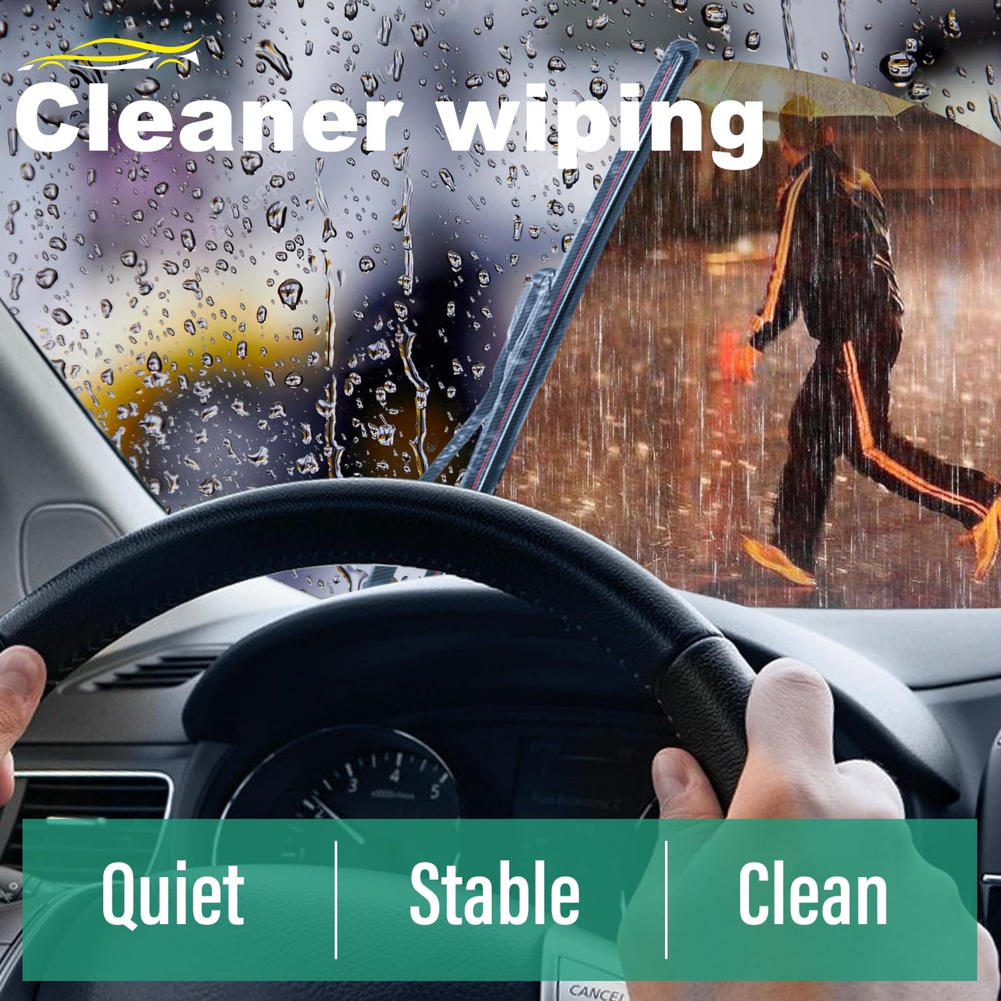 26" 14" 13" Windshield Wiper Blades Replacement for Hyundai Santa Fe 2013 2014 2015 2016 2017 2018 Hyundai Santa Fe Sport XL Premium All Weather Front Rear Wipers Set - OEM Quality (Pack of 3)