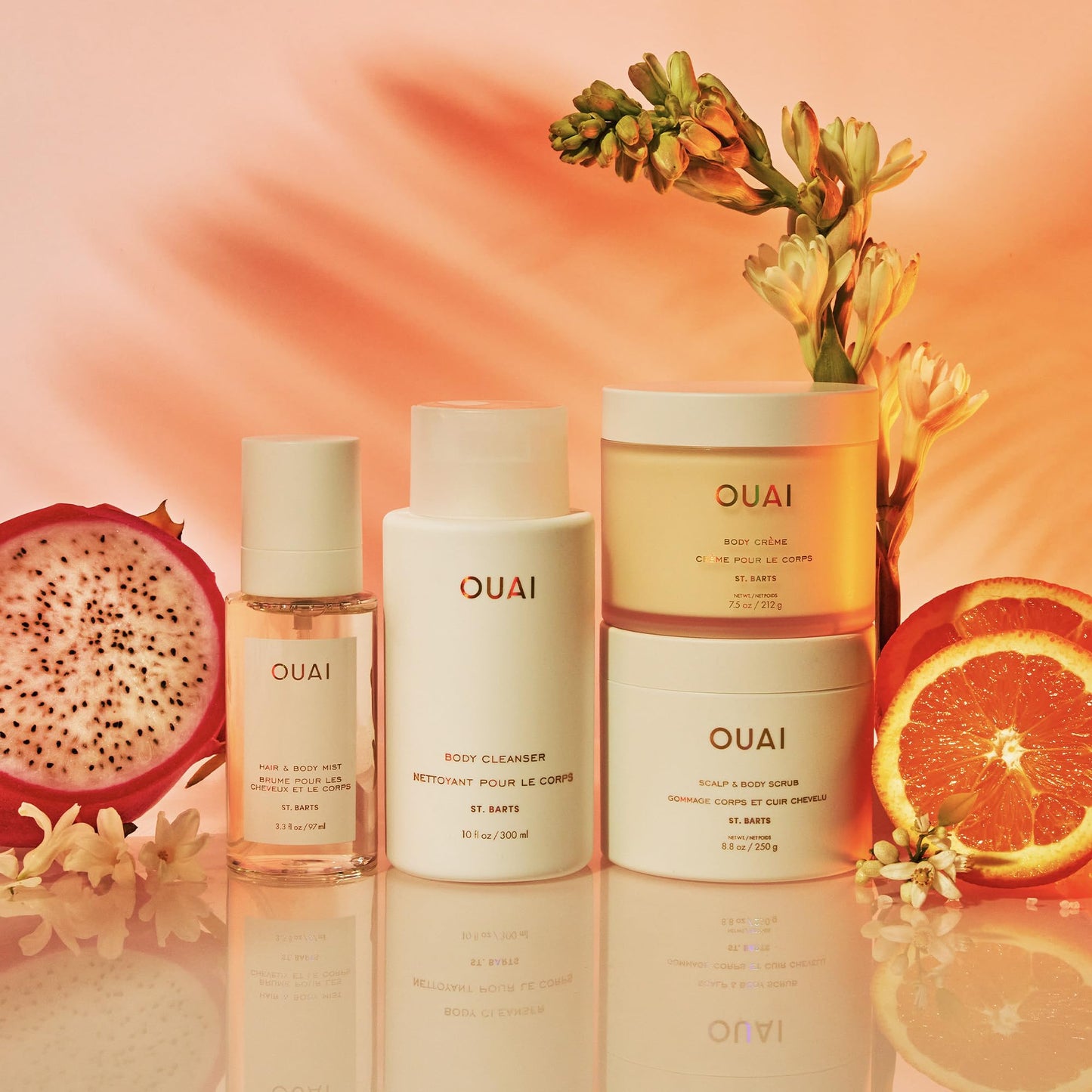 OUAI St. Barts Hair and Body Mist - Tropical-Scented Hair Perfume and Body Spray - Notes of Dragonfruit, Orange Blossom, Tuberose & Musk (8 Fl Oz)