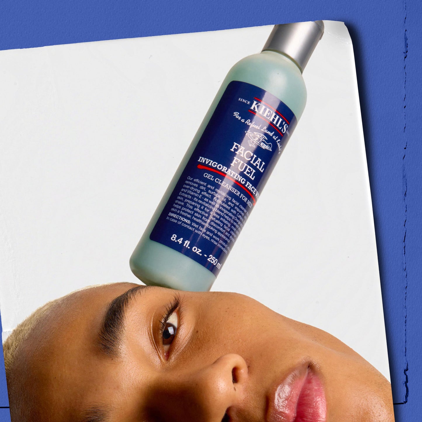 Kiehl's Facial Fuel Face Wash, Refreshing + Invigorating Men's Gel Cleanser, with Caffeine, Vitamin E and Menthol, Non-Drying Formula Moisturizes Skin, Great for Clogged Pores - 8.4 fl oz