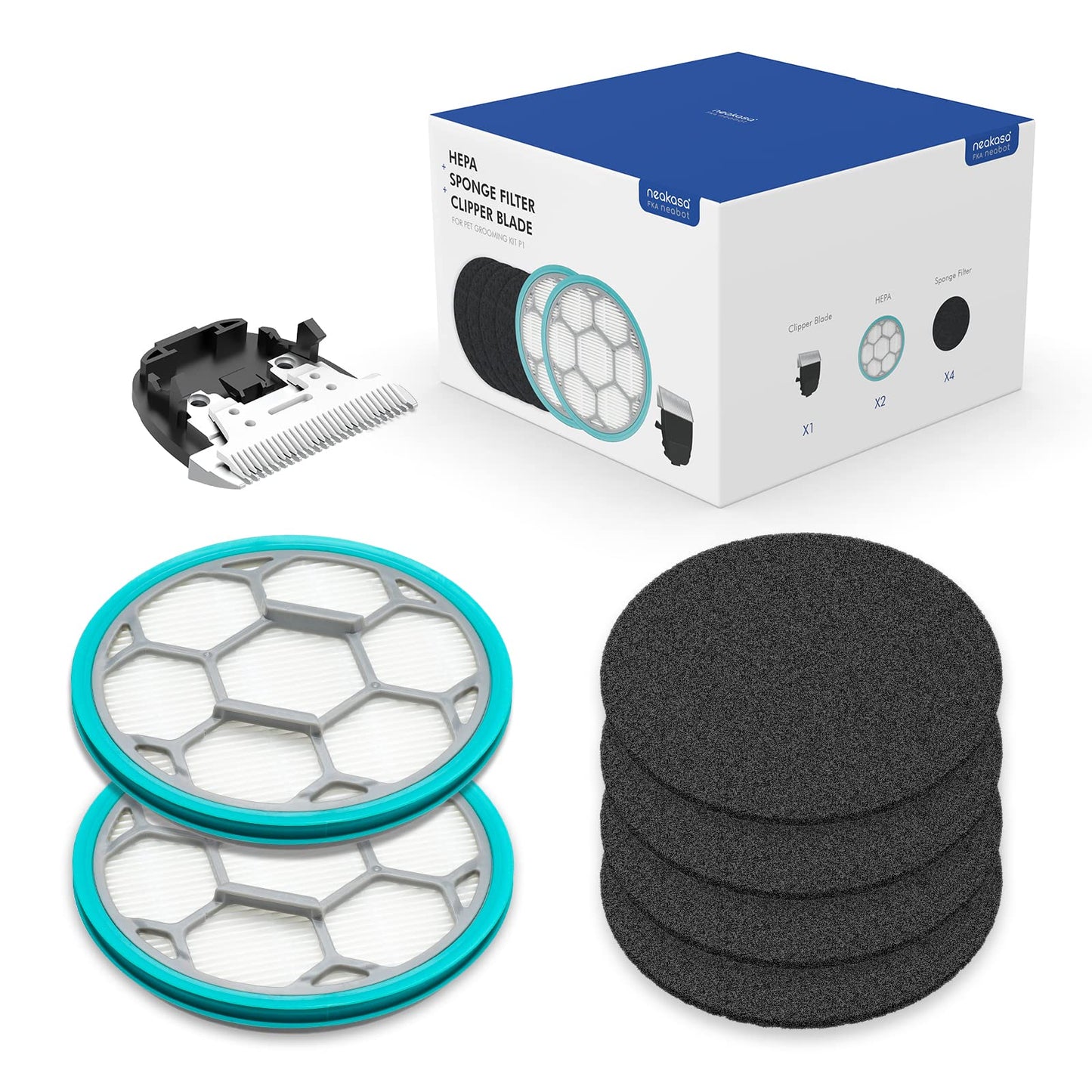 Neakasa P1 Pro Pet Grooming Kit with Sponge Filter, Clipper Blade and HEPA Replacement Kit
