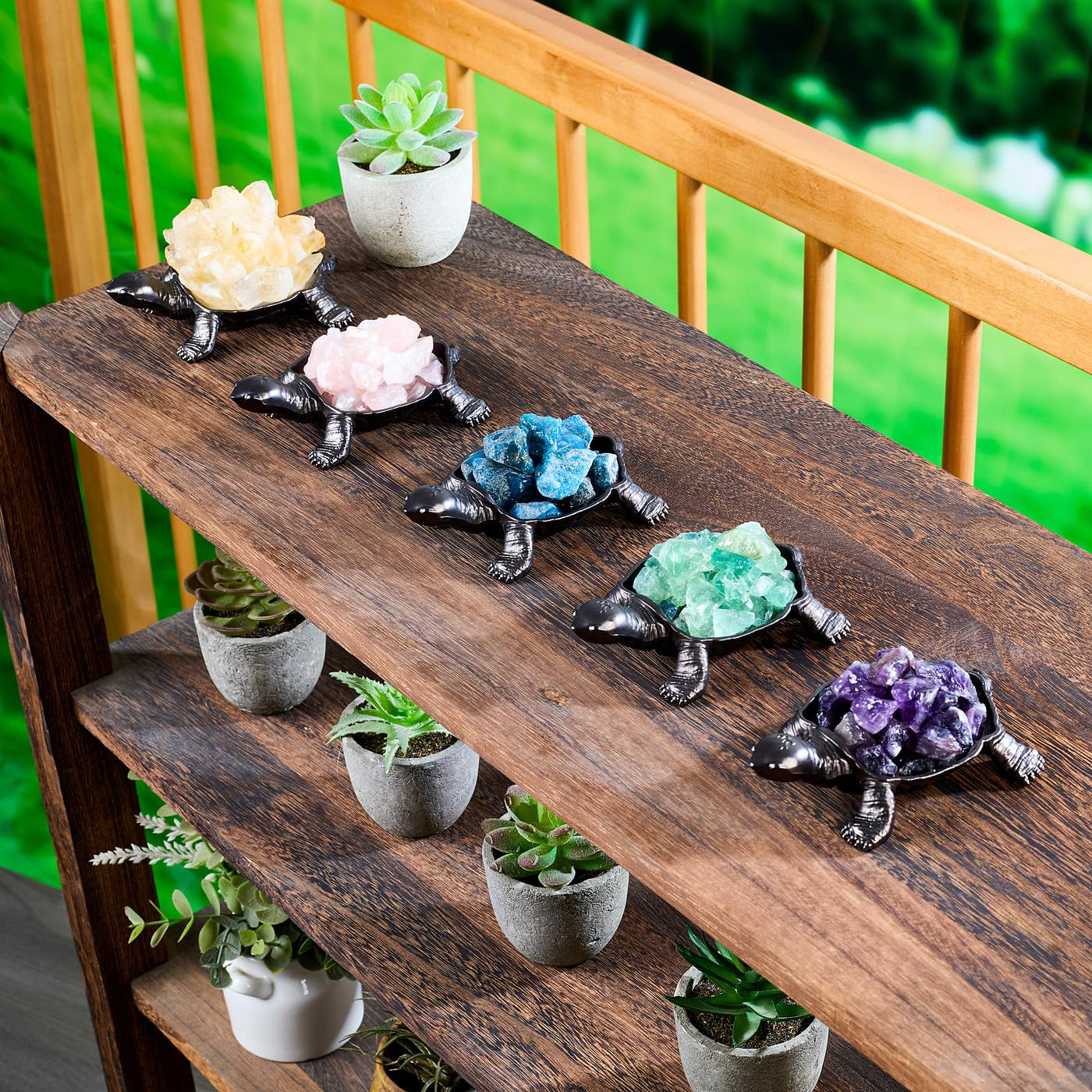 DUQGUHO Turtle Decor Figurines Turtles Gifts for Women Blue Apatite Crystal Cute Turtle Statue Decorations Sea Turtles Gifts
