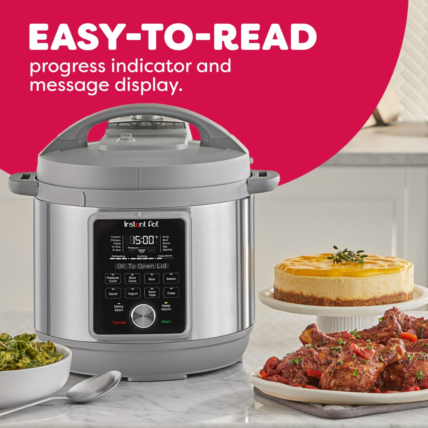 Instant Pot, 8-Quart Whisper Quiet 9-in-1 Electric Pressure Cooker, Slow Rice Cooker, Steamer, Sauté, Yogurt Maker, Warmer & Sterilizer, App With Over 800 Recipes, Stainless Steel, Duo Plus