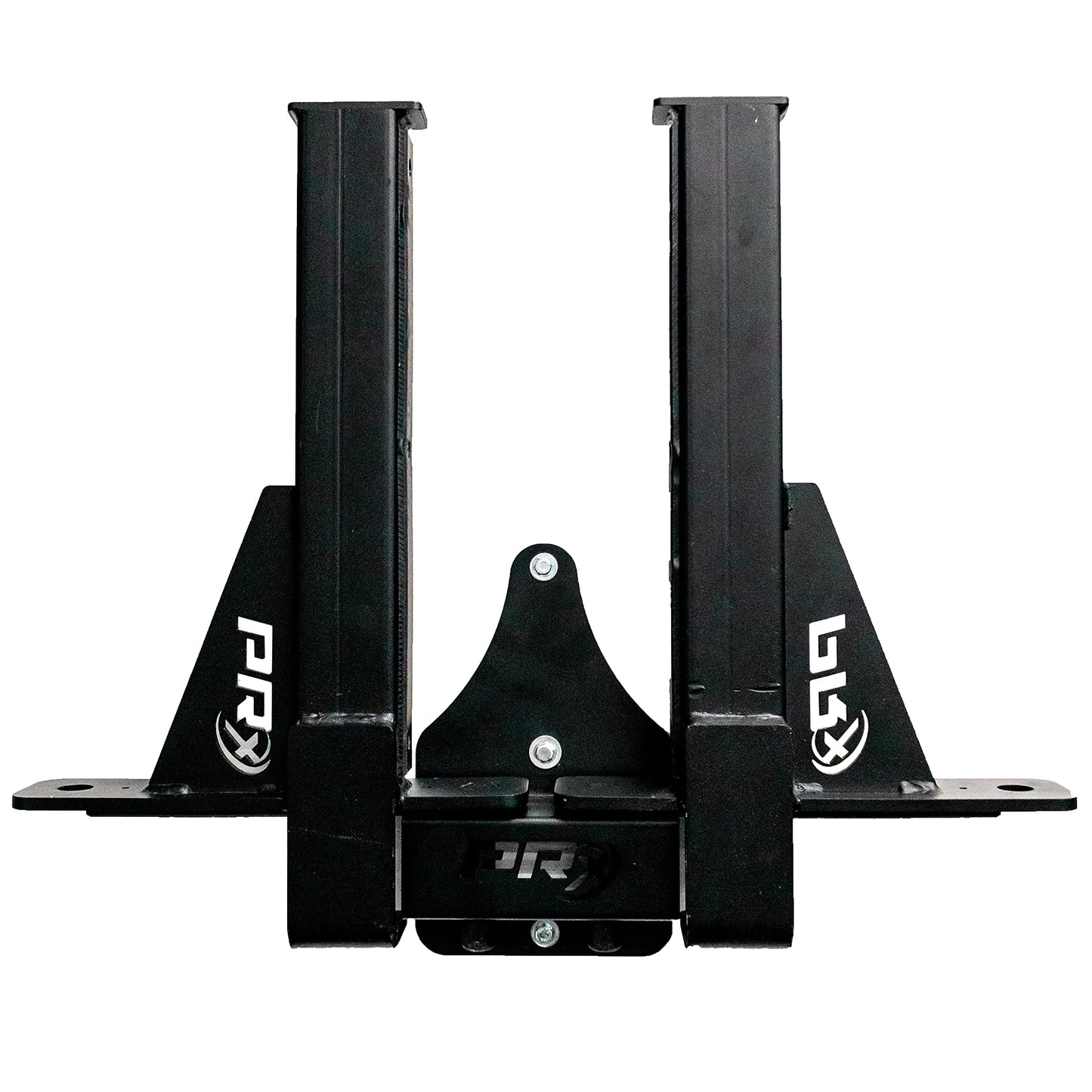 PRx Performance Wall Mounted Spotter Arm Storage - Fits 5/8" & 1"" Holes - Steel Weight Catches for 2x3 & 3x3 Squat Rack - Space-Saving Home Garage Gym Equipment - Accessories for Men - USA Made- Black"