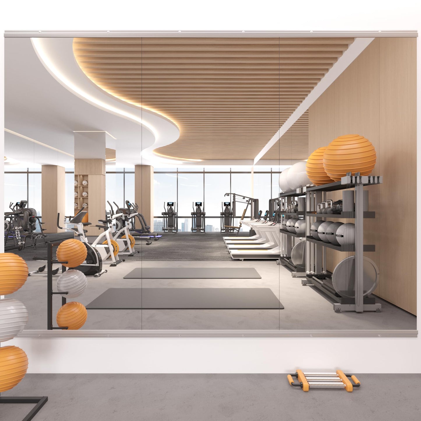 STAWDY Home Gym Mirror,48"x24"-3PCS Frameless Full Body Wall Mirror Length Tempered Glass Mirror Wall-Mounted Mirror for Gym,Yoga,Bedroom,Bathroom,Exercise Room