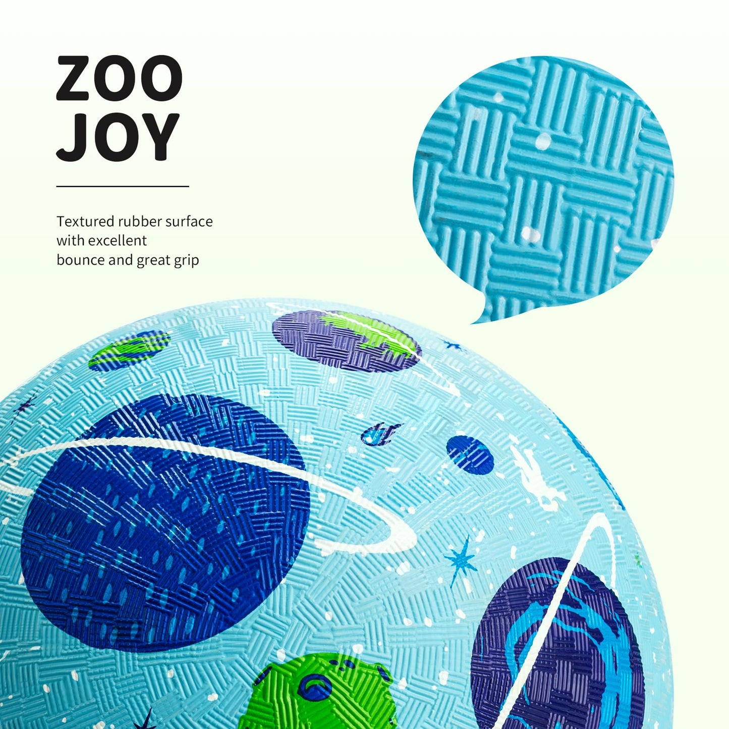 ZOOJOY Pack of 2 Cartoon Playground Balls, Balls for Toddler 3-12, 8.5" Rubber Ball Bouncy Kickball, Indoor & Outdoor Ball Game for Kids with Pump