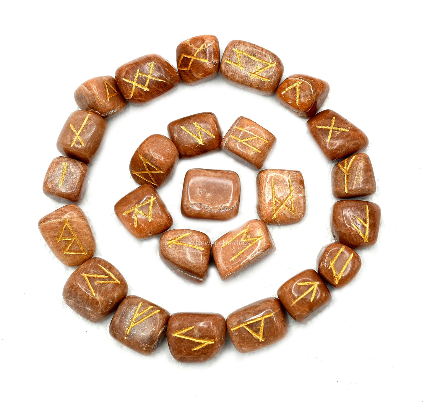 Amazing Gemstone Peach Moonstone Runes Crystal Runes Set of 25 Engraved Rune Stones with Runes Book PDF