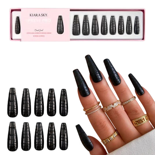 KIARA SKY PROFESSIONAL NAILS XPRESS PRO 100% ACRYLIC PRESS ON NAILS (Dark Soul)
