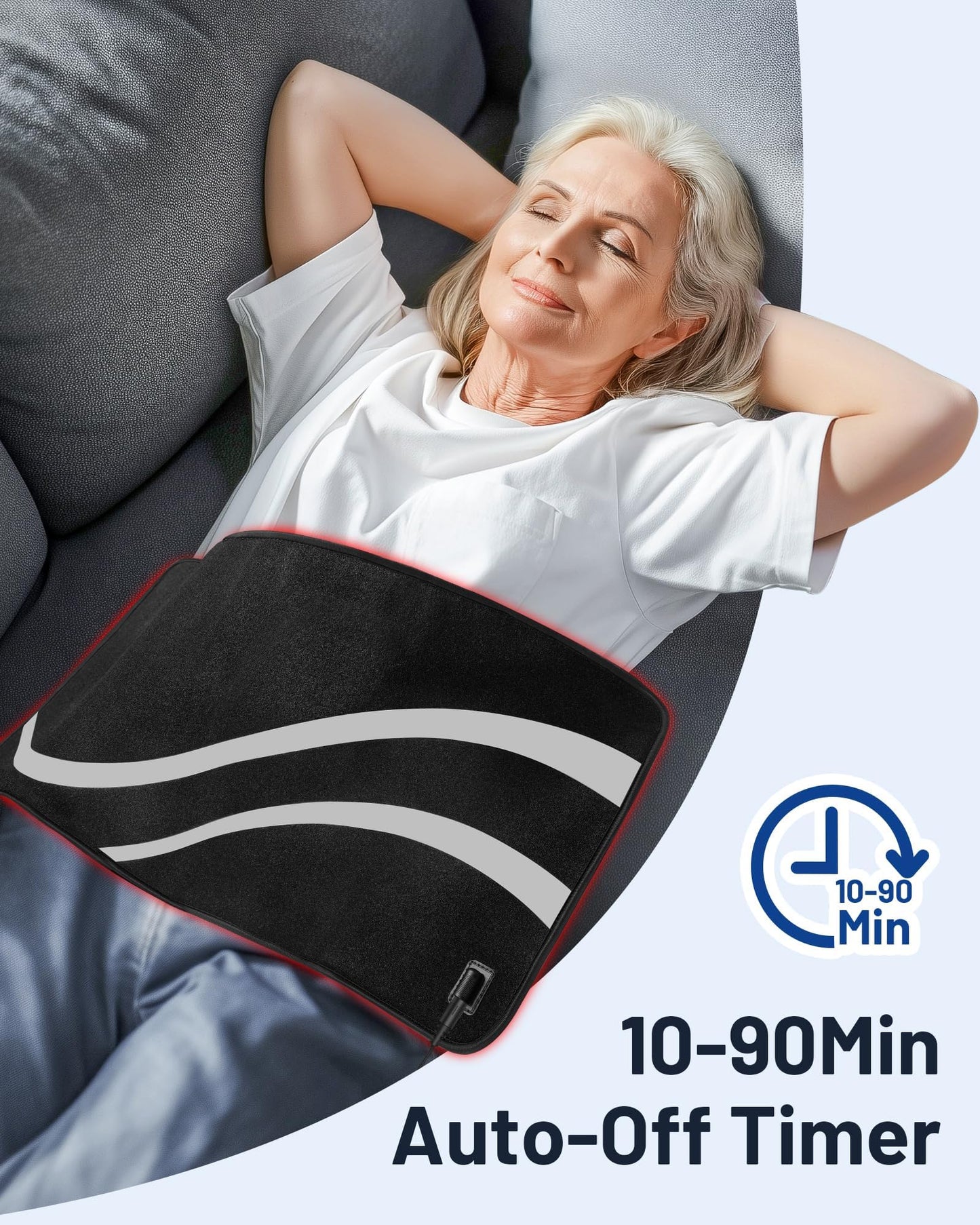 ROMISA 25” x 12.3” Large Red Light Therapy Pad for Body, Tri-Chip Grade 312 LEDs 48W, 10-90Min Timer with Controller, 660nm & 850nm Near Infrared Light Therapy Mat for Back Shoulder Joint Muscle