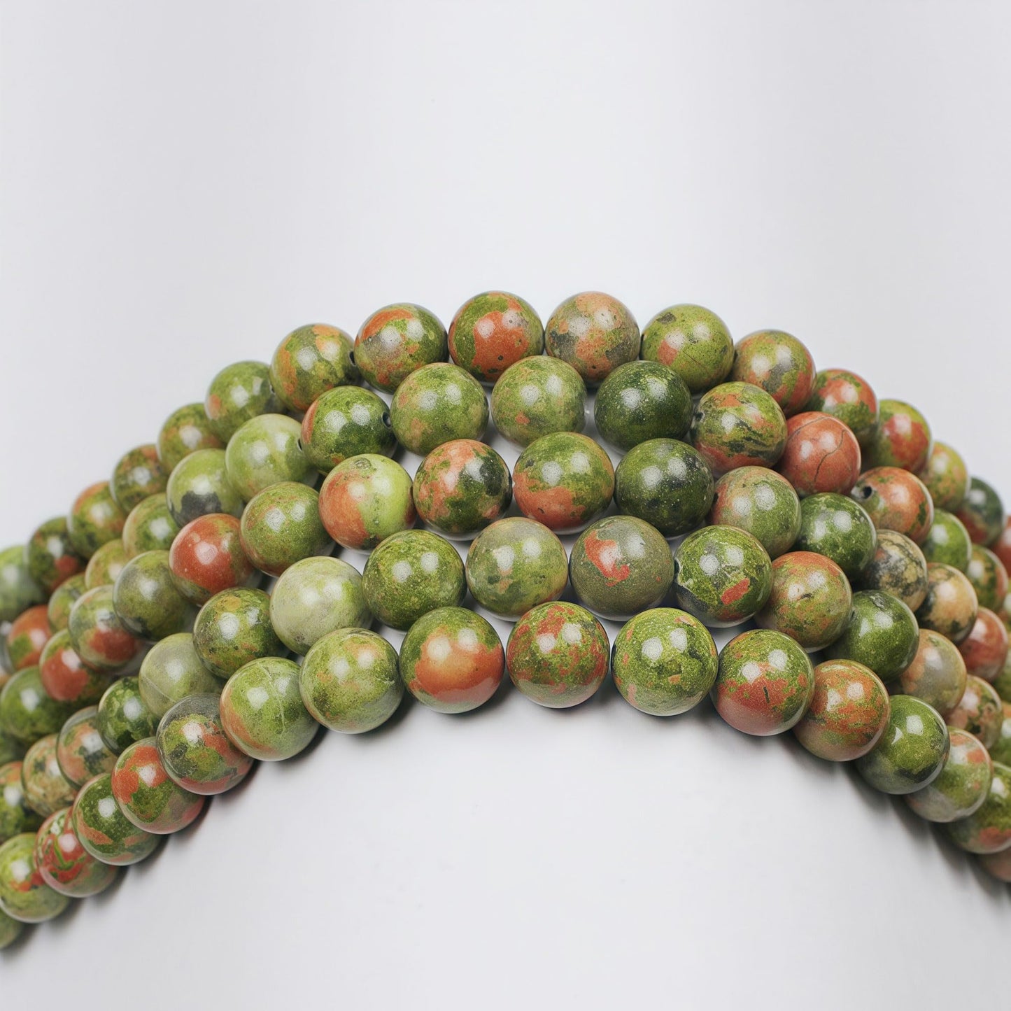 MJDCB Natural Stone Beads Unakite Round Loose Spacer Beads 15'' 4m 6m 8m 10mm 12m for Jewelry Making (8mm)