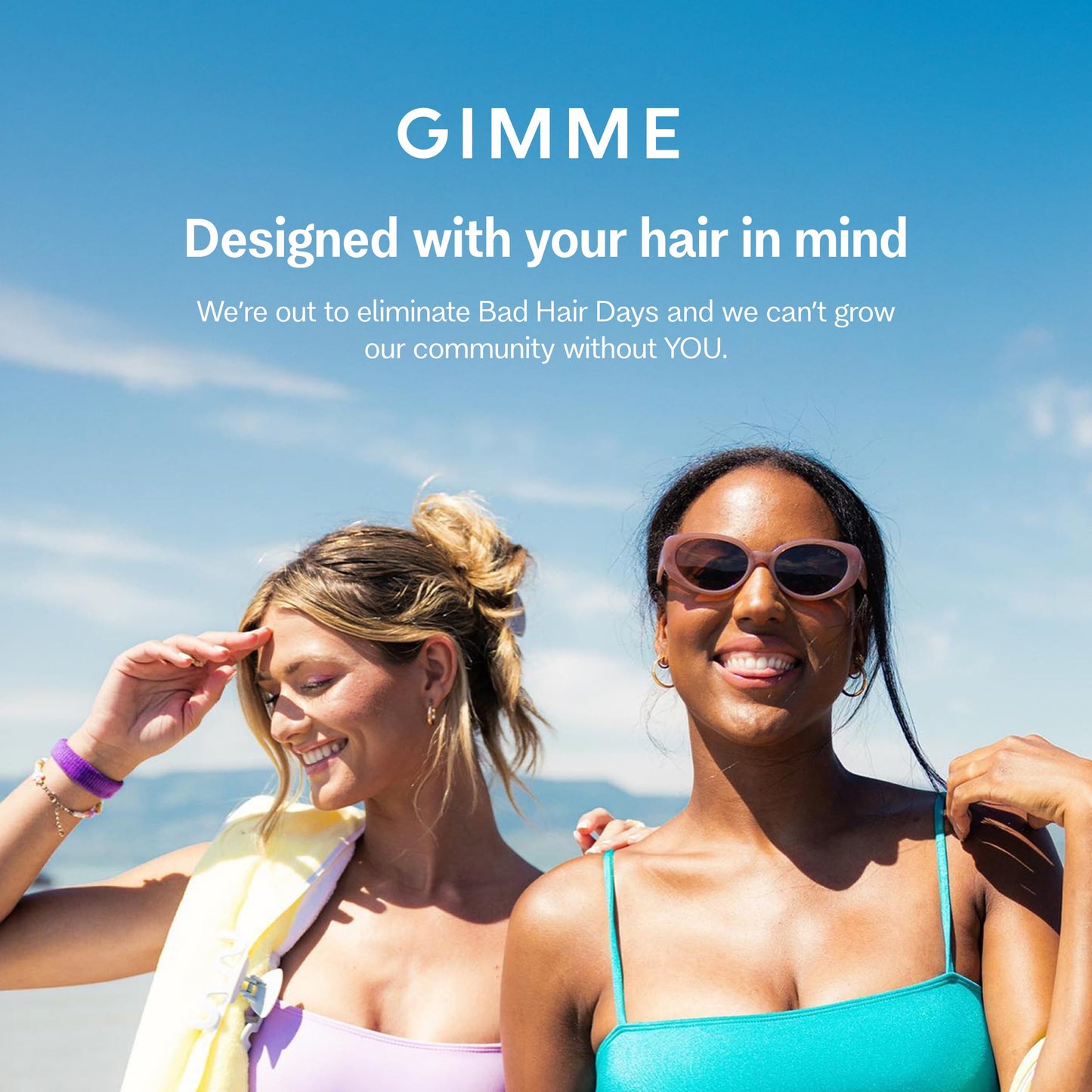Gimme Beauty Vented Detangling Brush - Quick-Dry, Heat-Resistant Wet Brush for Thick or Thin Locks - Supports Healthy Hair - Flexible Curved Design for Fine Locks - Fine Hair